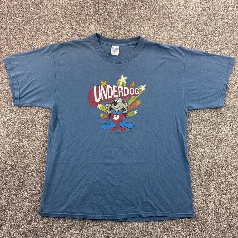 Vintage Underdog Shirt Mens XL Blue No Need To Fear Underdog Is Here Cartoon